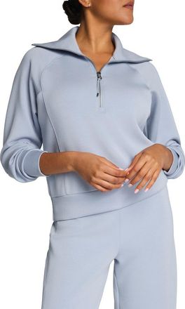 Spanx AirEssentials Half Zip Sweatshirt in Himalayan Cloud at Nordstrom, Size Medium