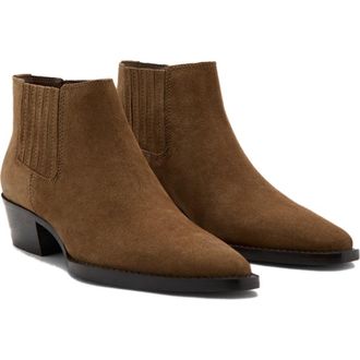 Mango Block Heel Chelsea Boot in Tobacco Brown at Nordstrom, Size 6.5Us