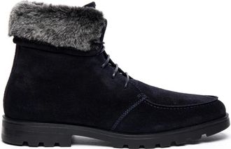 Santoni Neo Enkellaarsjes - Heren - Winterlaarzen - Blauw - 42 1/2 EU - Leer - Schoenen