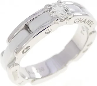 Chanel White Gold (18K) Ceramic Band Ring (Pre-Owned)