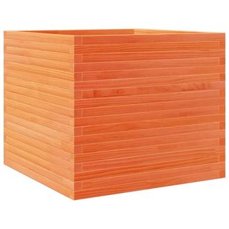 Berkfield Home Garden Planter Wax Brown 80x80x68.5 cm Solid Wood Pine in Orange