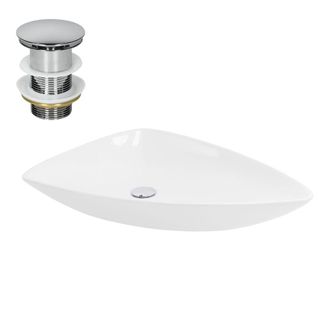 ML Design Lavabo triangular sobre encimera para ba&ntilde;o cer&aacute;mico con desag&uuml;e