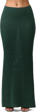 Naked Wardrobe Maxi Sweater Skirt in Pine Green at Nordstrom, Size X-Small