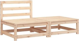 vidaXL Sof&aacute; jard&iacute;n sin reposabrazos con reposapi&eacute;s madera maciza pino Vidaxl