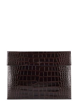 Tom Ford Crocodile-Print Leather Document Holder-Uomo