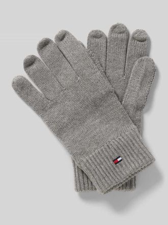 Tommy Hilfiger Handschuhe aus Baumwoll-Kaschmir-Mix in Hellgrau, Gr&ouml;&szlig;e 1