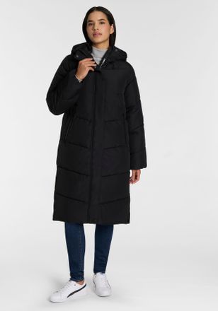 Only Steppmantel ONLY ONLMEGAN LIFE LONG PUFFER COAT CS OTW, Damen, Gr. XS, schwarz, Steppware, Obermaterial: 100% Polyester, unifarben, lang, M&auml;ntel Stepp