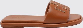Tory Burch Sandali slide Double T Sport in pelle liscia con logo