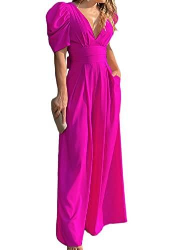 Combinaison D'été Femme - Manches Courtes, Pantalon Large, Avec Ceinture - Léger Et élégant Pour Toutes Sorties