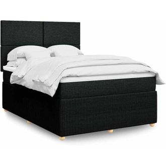vidaXL Vidaxl - Cama Box Spring Con Colch&oacute;n Tela Negro 140x190 Cm