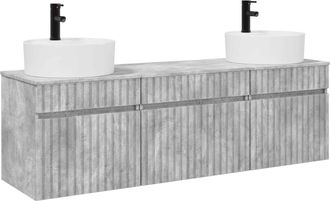 vidaXL Juego De Muebles De Ba&ntilde;o 3 Uds. Gris Hormig&oacute;n 49 X 44,5 X 65 Cm Vidaxl