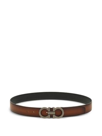 Ferragamo rectangular buckle reversible belt - Brown