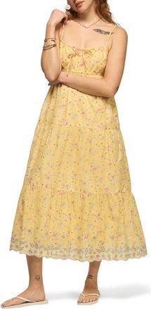 Lucky Brand Floral Print Tiered Maxi Dress in Yellow Floral at Nordstrom, Size Xx-Large