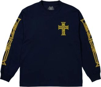 Palace Y So Cross Long-Sleeve T-Shirt Navy P30LS006