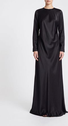 Emporio Armani Tunica lunga da sera in raso con maniche lunghe
