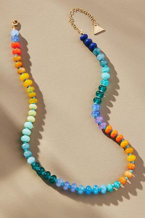 Anthropologie Rainbow Stone Necklace