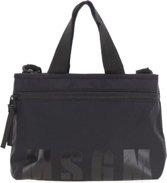 Msgm Msgm, Tassen, Dames, Zwart, ONE Size, Nylon, Mini Tote Logo in Nylon