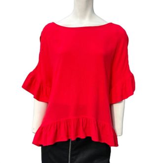 After Market Red Flutter Top