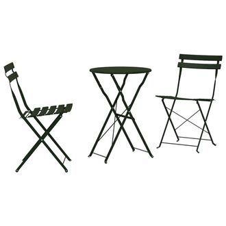 Berkfield Home 3-Piece Folding Bistro Set - Dark Green Steel