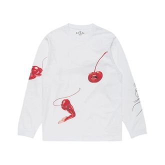 Edwin Long Sleeve Tops, male, White, Size: S Cherry Devil T-shirt