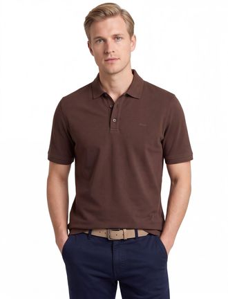Brax bruine polo Brax katoen normale fit korte mouw