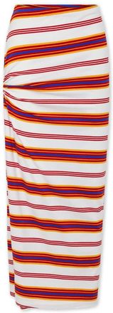 Paco Rabanne Gestreepte Jersey Gedrapeerde Lange Rok - Dames - Midirokken - Veelkleurig - S - Rokken