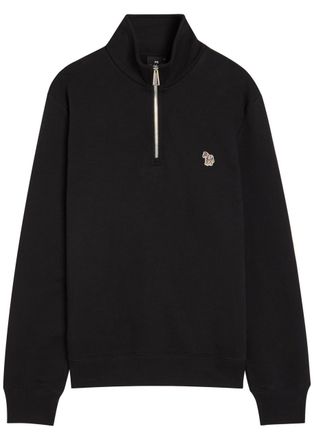 Paul Smith Appliqu&eacute;d Half-zip Cotton Sweatshirt - Black - Xxl