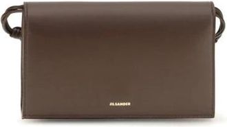 Jil Sander Tarjetero de Piel - Bags - Mujer - Marr&oacute;n - ONE SIZE