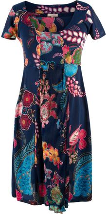 Etro Multicoloured Paisley Print Pleated Mini Dress Size XXS