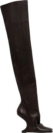 Rick Owens Cantilever 11 Over-knee Laarzen - Dames - Over de knie laarzen - Bruin - 37 EU - Leer - Schoenen