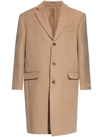 Versace appliqué single-breasted coat - Neutrals