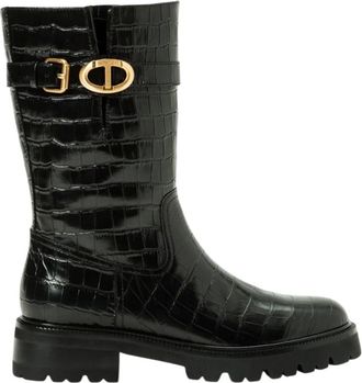 Twinset Schoenen, Dames, Zwart, 36 EU, Bikerlaarzen Art. 252Tcp 198