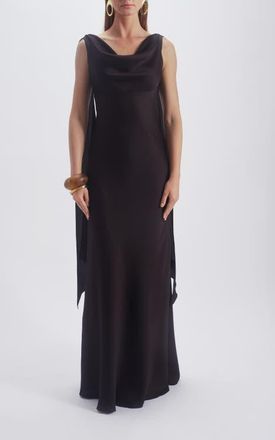 Amsale Bias Cut Streamer Dress in Raisin at Nordstrom, Size 16