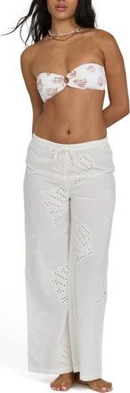 Billabong Beach Livin Eyelet Cover-Up Drawstring Pants in Salt Crystal at Nordstrom, Size X-Small