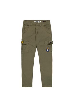 Alpha Industries Cargohose ALPHA INDUSTRIES Petrol Patch Pant, Herren, Gr. 30, Normalgr&ouml;ssen, gr&uuml;n (schwarz olive), Obermaterial: 98% Baumwolle, 2% Elastan; Futter: 10