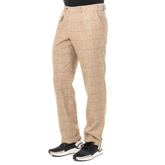 La Martina Lange geruite herenbroek met omgezoomde onderkant JMTJ01