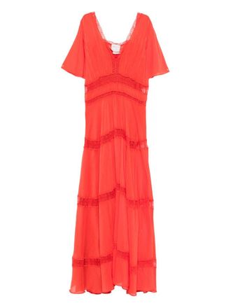 Forte_Forte Womens V-Neck Cotton And Silk V-Necked Dress