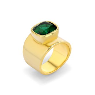 Adore Adorn Lilly Ring in Gold Vermeil with Green Quartz