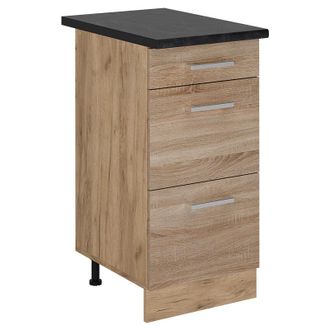 Vicco Mueble Bajo De Cocina R-line, Sonoma, 40 Cm Con Cajones, Et Antracita