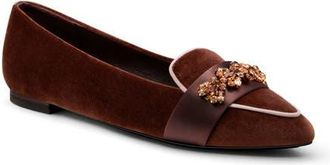 Birdies The Sparrow Loafer Velvet Jewel in Brandy Jeweled Velvet at Nordstrom, Size 6.5