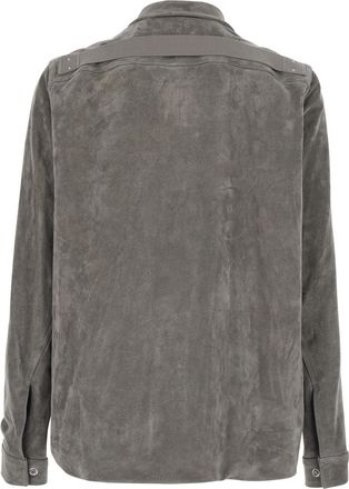 Rick Owens Mens Jacket Brad Suede Grey Coat