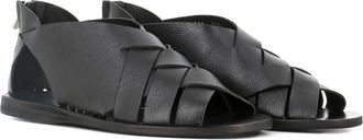 Officine Creative open-toe woven sandals - women - Leather/Leather/Leather - 37 1/2 - Black