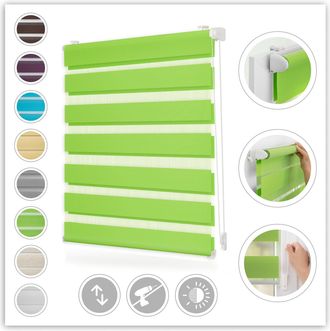 Lichtblick Original Doppelrollo »Duo Rollo Klemmfix« Lichtschutz ohne Bohren freihängend Seitenzugrollo, Montage mit beiliegendem, verstellbarem Klemmträger