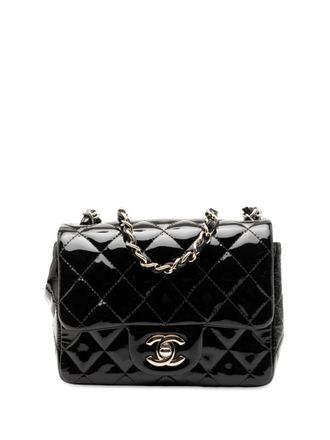Chanel 2014 Mini Square Classic Patent Single Flap crossbody bag - Nero