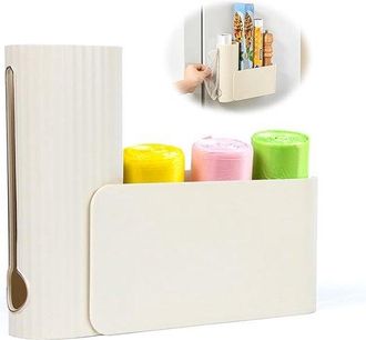 OEM Caja Organizadora Para Bolsas De Basura, Plegable, Autoadhesiva, Organizador Que Ahorra Espacio, No Requiere Perforaciones, Pl&aacute;stico, Blanco