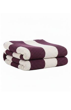 Luxury Home Vintage Stripe Fluffy Throw Blanket in Purple at Nordstrom Rack