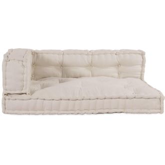 vidaXL Coj&iacute;n Para Sof&aacute; Pallet 3 Pcs Crema Tela Vidaxl