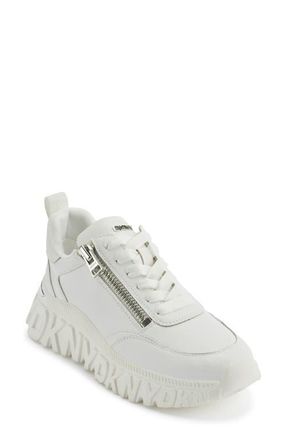 DKNY Lakelyn Platform Sneaker in White at Nordstrom, Size 9.5
