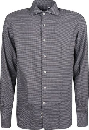 Orian Black Checkered Washed Long Sleeve Casual Shirt
