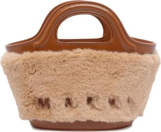 Marni Shearling Tote Bag - Dames - Handtassen - Bruin - ONE Size - Leer - Tassen